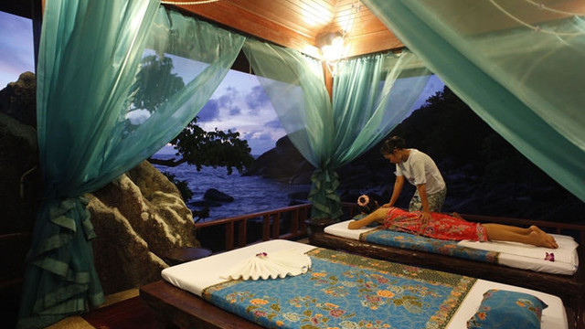 巴厘岛悬崖海景spa体验