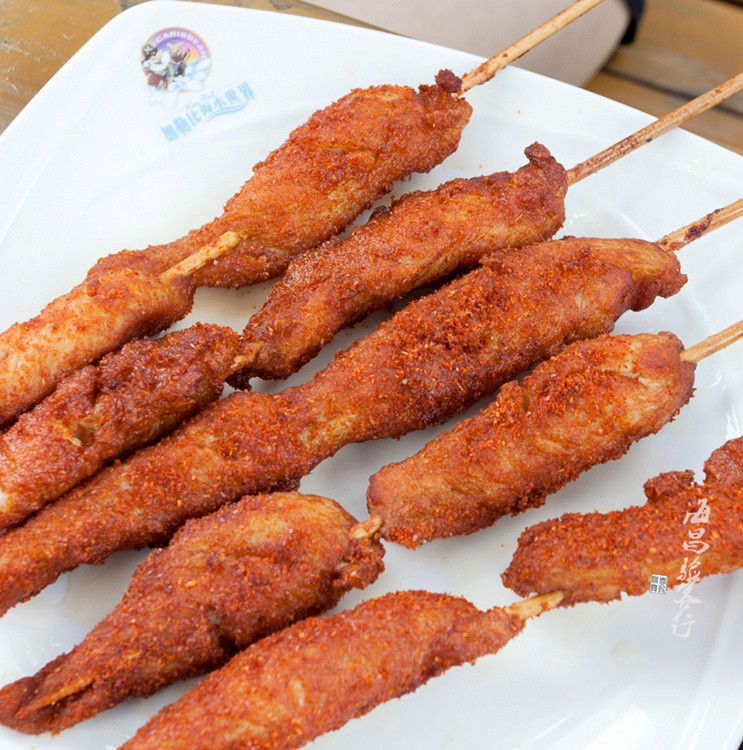 海昌加勒比海遍尝美食~~铁板鱿鱼须,加勒比里脊,巴哈马火辣串,双鱼