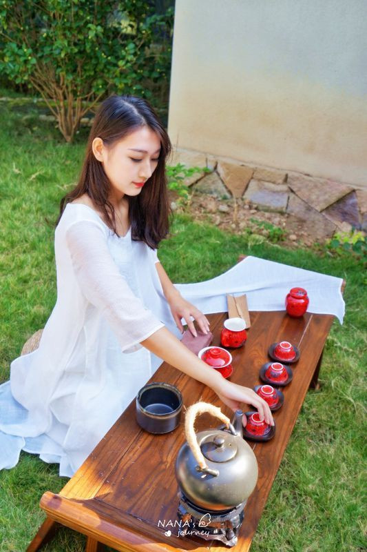   day3 永嘉书院 茶艺表演,穿着古装的妹子,边颂诗,边泡茶 &