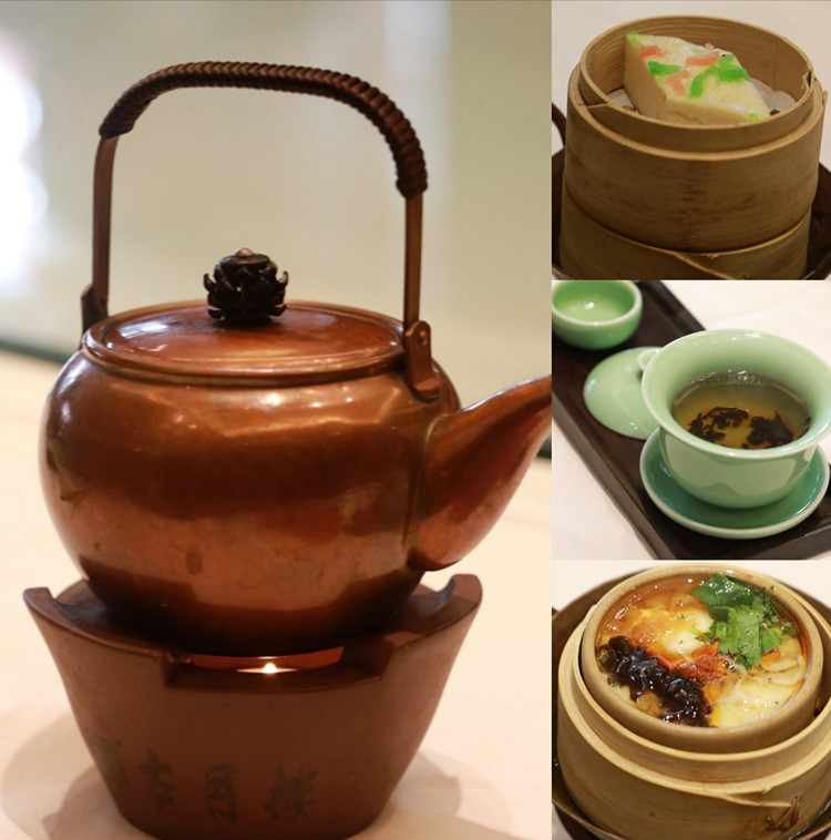 古月楼早茶 枸杞头烧卖是古月楼的经典之作,将新鲜的枸杞头剁成细末