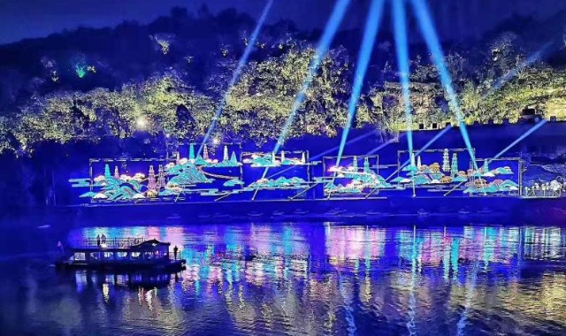 夜游釜溪水上灯会