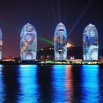 夜游三亚湾