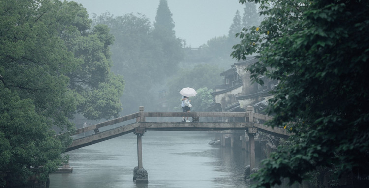 梅雨季节的江南,水墨画里的乌镇