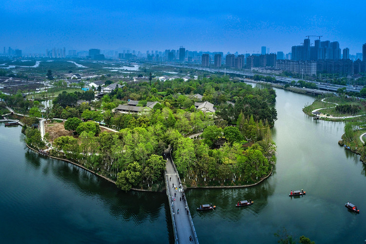 航拍温州生态园三垟湿地带你走进上帝的视角